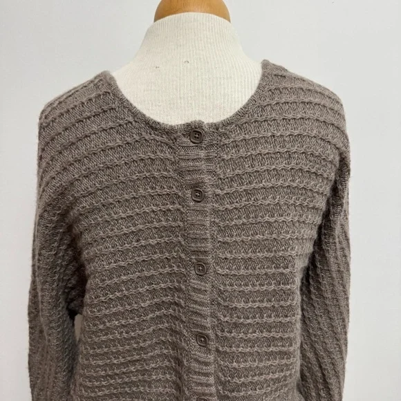Vintage Moda International Reversible Sweater Women Medium Twist Button Wool Moh - Picture 6 of 13